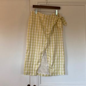 Gingham Madewell wrap pencil skirt